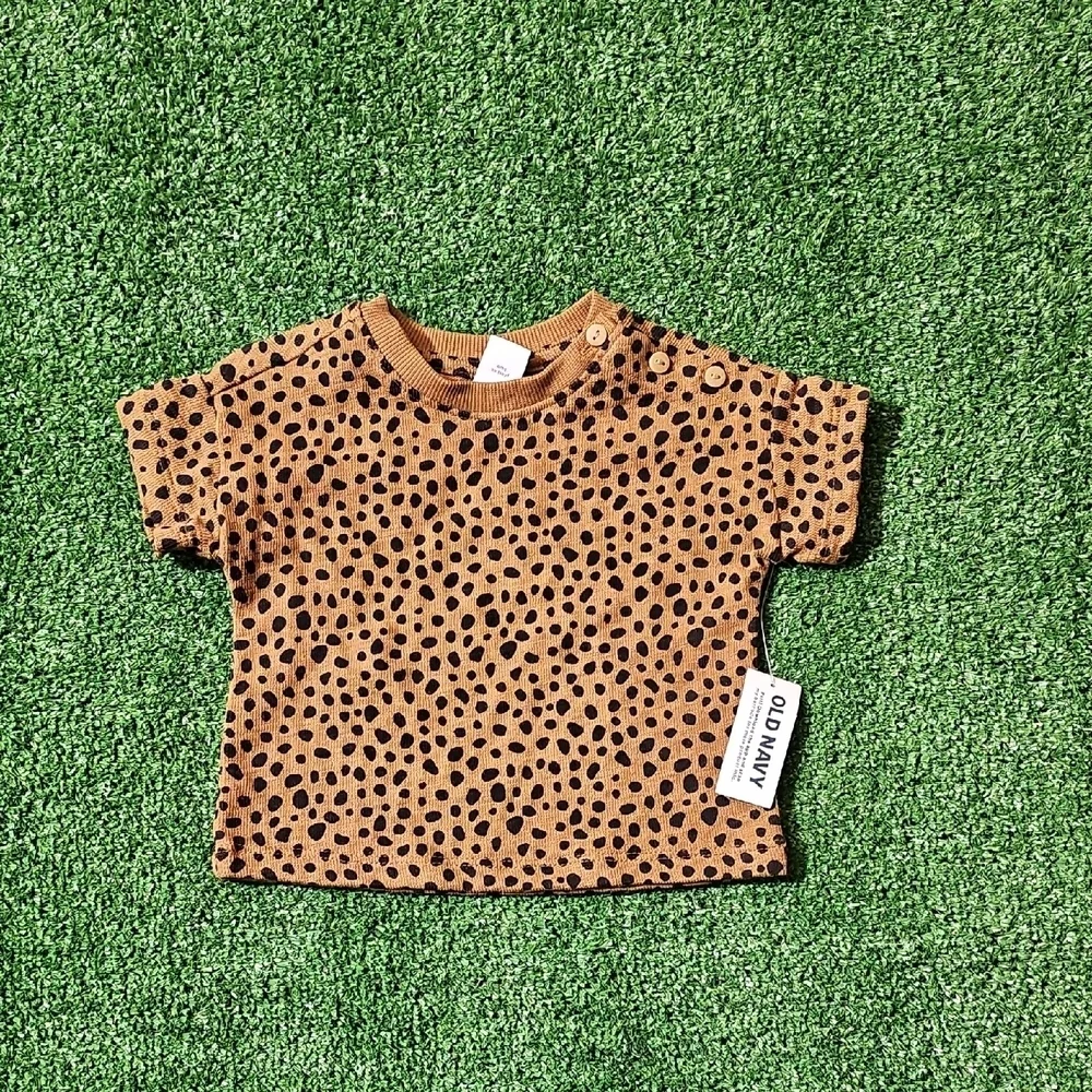 Old Navy Brown and Black Polka Dot Kids Tee